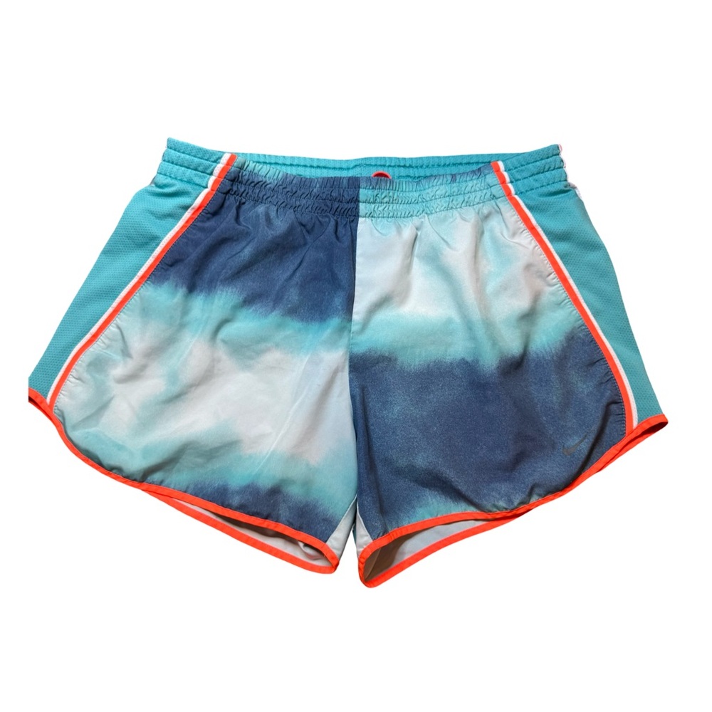 Nike Dri-FIT Tempo Women’s Lined Athletic Running Shorts in Blue Tie-Dye/Orange